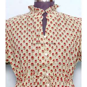 Robes d'été pour femmes, style unique, longueur courte, en coton doux et lisse de qualité supérieure, à manches courtes. - Product Image 4