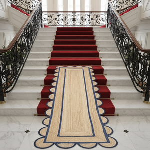 Modern Rectangle Jute <b>Stair</b> <b>Treads</b> Solid Color Washable Hand Braided <b>Non</b> <b>Slip</b> Rubber Backing Flat Weave Home Use - Product Image 2