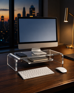 Acrylic <b>Monitor</b> Display Riser Transparent Jewelry <b>Stand</b> Customizable Size Color Model Riser 0001-7e59 for Display Racks - Product Image 2
