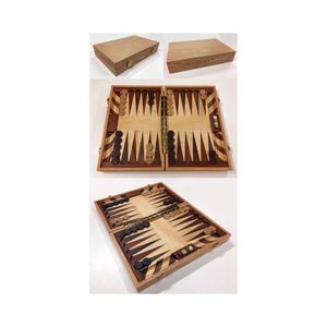 Jeu de backgammon en bois artisanal de qualité supérieure, ensemble de jeux d'échecs pliables portables en bois, jeux de société classiques vintage pour la famille - Product Image 1
