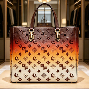 Sac à main fourre-tout pour femmes, en cuir PU, couleur dégradée, adapté au shopping et aux voyages - Product Image 2