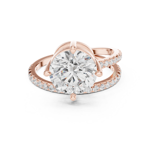 Bague de fiançailles Aries Jewel 3 carats en or 14K avec diamant de laboratoire taille ronde à tige fendue, rapport IGI VS1 E, pour anniversaire et mariage - Product Image 5