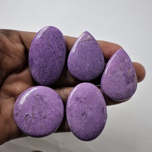 High Quality 14mm Oval Cut Loose Smooth 8mm Height Natural <b>Purple</b> Stichtite Cabochon Mineral Stone Jewelry Making Wholesale - Product Image 3