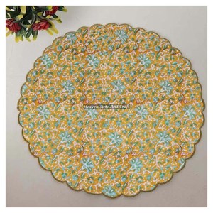 Handmade Printed Modern <b>Round</b> <b>Table</b> Napkin 100% Cotton Unique Design for Airplane, Hotels and Home Use EN096 - Product Image 1