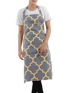 Tablier en coton tissé léger et durable avec 2 poches, résistant à l'eau, lavable en machine, style simple, pour usage quotidien, tablier de cuisine - Product Image 1