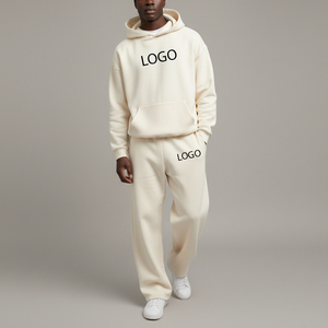 Conjunto de Sudadera con Capucha y Pantalones Deportivos Unisex de Talla Grande, Estilo Urbano para Invierno, 100% Algodón - Product Image 5