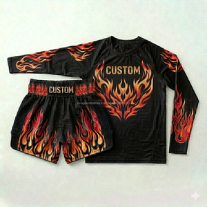 Conjunto de Pantalones Cortos y Camiseta de Muay Thai OEM, Sublimación Personalizada, Ropa de Entrenamiento para Gimnasio, Conjuntos de Muay Thai al por Mayor - Product Image 1