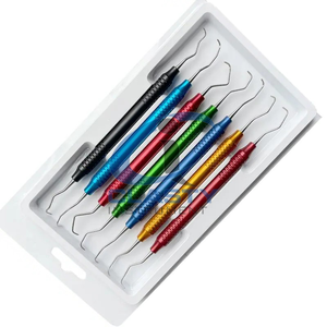Ensemble d'instruments chirurgicaux dentaires, plusieurs couleurs, poignée moletée, outils manuels de classe I, équipements dentaires - Product Image 6
