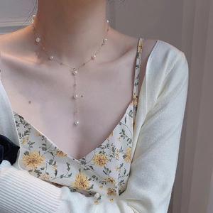 Collar de Perlas de Agua Dulce de Alta Calidad con Cadena de Clavícula Cielo Estrellado, Diseño Elegante y Sencillo de Plata S925 - Product Image 1