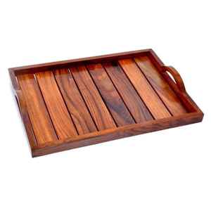 Bandeja Ecológica de Madera de Mango Natural, Estilo Americano, Apta para Lavavajillas y Fácil de Limpiar, Fabricada por Lodi Impex - Product Image 1