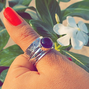 Amethyst <b>Spinner</b> <b>Ring</b> Handmade Fidget Purple Amethyst Sterling <b>Silver</b> <b>Ring</b> Anxiety Relief Jewelry Boho Gift - Product Image 3