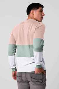 Suéter de Punto con Cuello Redondo y Bloques de Color, Manga Larga, Corte Regular, Unisex, Estilo Casual Otoñal - Product Image 4
