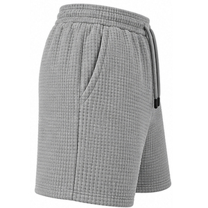 Shorts en tricot gaufré pour hommes, personnalisables, décontractés, pour l'été, sportifs, respirants, en tissu texturé, taille élastique, vente en gros OEM, brodés - Product Image 4