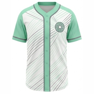 เสื้อเบสบอลแบบสั่งทำพิเศษสำหรับทุกเพศ แขนสั้น พิมพ์ลายแบบซับลิเมชั่น แห้งเร็ว ผลิตจากโพลีเอสเตอร์ 100% ชุดกีฬาสำหรับผู้ใหญ่ - Product Image 1