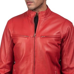 Iconic Red Genuine <b>Leather</b> Biker <b>Jacket</b> <b>Men</b> Motorcycle <b>Jacket</b> - Product Image 3