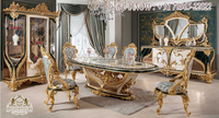 Table de salle à manger en teck sculpté, design unique, style moderne classique, décoration intérieure, taille personnalisée