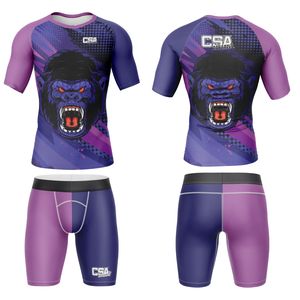 Tenues de compression respirantes pour hommes, personnalisées, imprimées numériquement, pour MMA et BJJ, vente en gros directe d'usine - Product Image 1