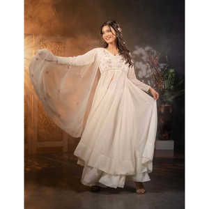 Women's Beautiful Party Wear <b>Gown</b> Plazzo & Dupatta Set - Product Image 6