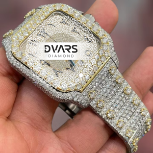 Reloj de Lujo para Hombre con Incrustaciones de Moissanita en Dos Tonos, Estilo Hip Hop con Diamantes, Personalizado - Product Image 1