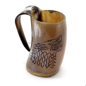 Jarra de Cuerno de Búfalo Estilo Vikingo con Asa, Diseño Animal Pulido para Cerveza, Vino, Hidromiel, Cerveza Artesanal o Jarra de Cuerno para Beber, para Diversión - Product Image 2