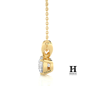 Collar con Colgante de Diamante Solitario de Corte Brillante Redondo en Oro Amarillo de 18K, Joyería Fina - Product Image 5