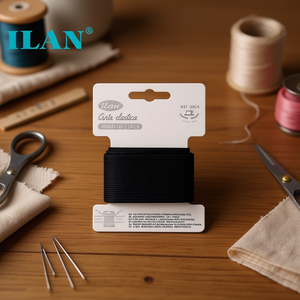Fascia elastica Ilan 40 mm x 1 m nera per cucito e artigianato - Product Image 3