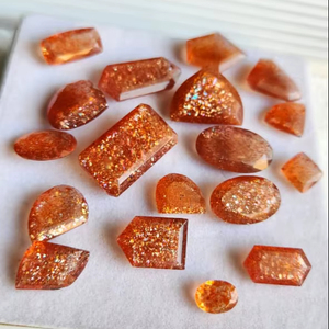 Natural Sunstone Cut Faceted cut Top Quality Gemstones Wholesale Price Available For Jewelry Making. - Product Image 1
