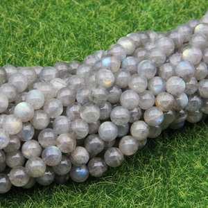 Lot en gros de perles de bijoux certifiées en labradorite naturelle, rondes, facettées, calibrées, non traitées - Product Image 3