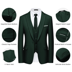 ชุดสูทผู้ชายผ้าคุณภาพพรีเมียมสำหรับงานแต่งงาน ผลิตอย่างมืออาชีพ ระบายอากาศได้ดี สไตล์ทันสมัย - Product Image 3