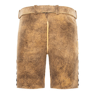 Vente en gros de Lederhosen bavarois authentiques pour hommes, en cuir de vache véritable, shorts d'Oktoberfest, pantalons traditionnels allemands Trachten - Product Image 6