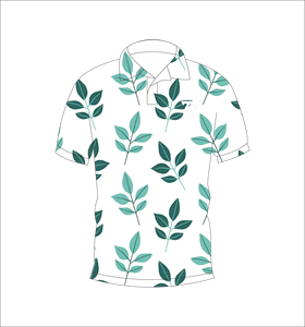 Men’s <b>White</b> Leaf Print <b>Polo</b> Shirt Casual Short Sleeve Summer Fashion Golf <b>Polo</b> Tee - Product Image 4