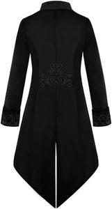 Disfraz de Halloween para Adultos, Frac Victoriano Medieval, Estilo Steampunk, Pirata, Príncipe, Gótico, Renacentista, Fantasía, Cosplay, OEM - Product Image 6