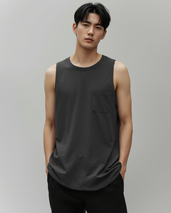 Débardeur streetwear gris anthracite coupe décontractée pour homme - Product Image 3