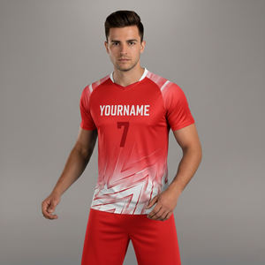 Camisetas de Fútbol Personalizadas al por Mayor, 100% Poliéster, Transpirables, de Secado Rápido, 220g, Manga Corta, Sublimación, Diseño Personalizable - Product Image 4