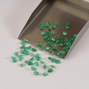 มรกตธรรมชาติ (สีดี) ขนาด 5x4 มม. และ 6x4 มม. รูปไข่เหลี่ยมเพชรพลอย สำหรับทำเครื่องประดับ - Product Image 3