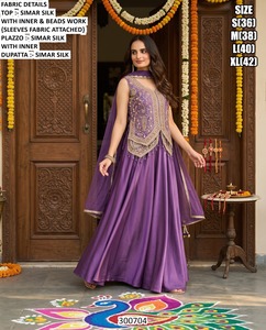 Robe longue ethnique en soie brodée traditionnelle pour femme, couleur moutarde douce - Product Image 5