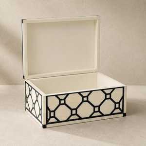 Nuevo diseño de caja de joyería de hueso, caja de almacenamiento decorativa de resina de lujo con incrustaciones de hueso, caja con incrustaciones de hueso para el hogar a precio de fábrica al por mayor. - Product Image 2