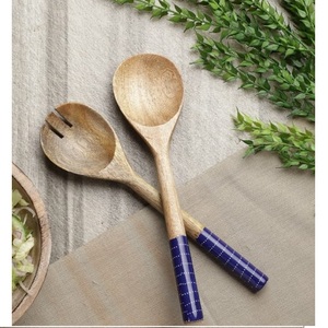 Juego de cubiertos de excelente calidad, cubiertos decorativos hechos a mano en India con mango de madera esmaltada, proveedor de cubiertos de la India. - Product Image 1