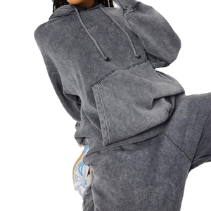 Ensemble de survêtement gris pour femme, sweat-shirt à capuche à manches longues et pantalon avec poches latérales, coupe décontractée, design uni - Product Image 6
