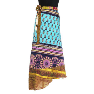 Exclusive Indian Around Reversible Silk Magic Wrap <b>Skirt</b> <b>Boho</b> Stylish Multi Color Summer Wear Comfortable Fashion <b>Boho</b> Hippie - Product Image 3