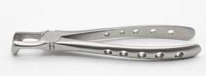 Forceps d'extraction dentaire pour molaires inférieures à surface mate, avec poignées perforées et bec dentelé, instrument chirurgical en acier inoxydable - Product Image 2