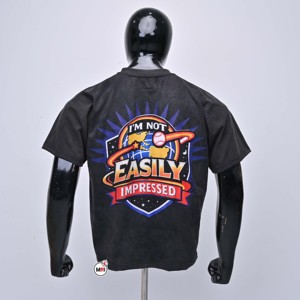 Camiseta Negra de Manga Corta para Hombre con Estampado de Balón de Béisbol 1999, Corte Regular, Cuello Redondo, Estilo Casual, Ropa Urbana, Lavado Ácido - Product Image 2