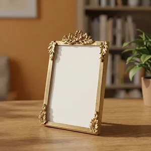 Cadre photo en métal artisanal, finition dorée de qualité supérieure, cadre décoratif pour table, mur, salon, chambre à coucher - Product Image 4