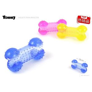 Jouet à mâcher pour chien Yommy Transparent Mini Bones 9cm, jouet pour animaux de compagnie - Product Image 1