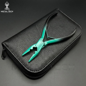 Pinzas de Acero Inoxidable de Dos Tonos Verde y Negro, Duraderas y Reutilizables, para Remover Extensiones de Cabello, con Múltiples Orificios para Micro Anillos - Product Image 6