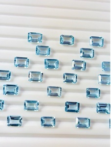 Topacio Azul Cielo Natural Octogonal 3X5MM 10X14MM Gema Facetada |   Topacio Suelto Tratado Térmicamente de Calidad AAA |   Anillo de Piedra |   Pendientes - Product Image 3