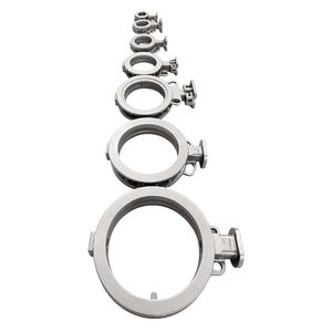 Collier de serrage industriel poli réglable pour tuyaux, raccord de tuyauterie haute température, composant de tuyauterie de qualité industrielle, collier de serrage à double goupille - Product Image 1