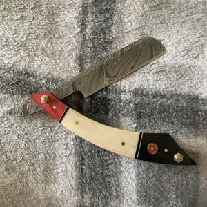 Couteau pliant artisanal en acier Damas sur mesure, manche en bois et os, étui en cuir, couteau de survie, vente en gros, couteaux de camping A&M Enterprise - Product Image 2