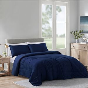 Juego de Edredón de 3 Piezas de Color Sólido, Ropa de Cama Moderna, Juego de Funda de Edredón Acolchada de Poliéster/Algodón, Lavable, 300 Hilos, para Uso en Todas las Estaciones - Product Image 6