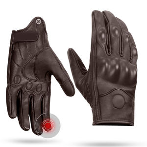 Guantes de Motocicleta de Cuero Premium con Protección, Puño Corto, para Conducción Urbana, Pantalla Táctil, Cómodos, con Protección para Pulgar y Dedos, Guantes de Carreras - Product Image 6